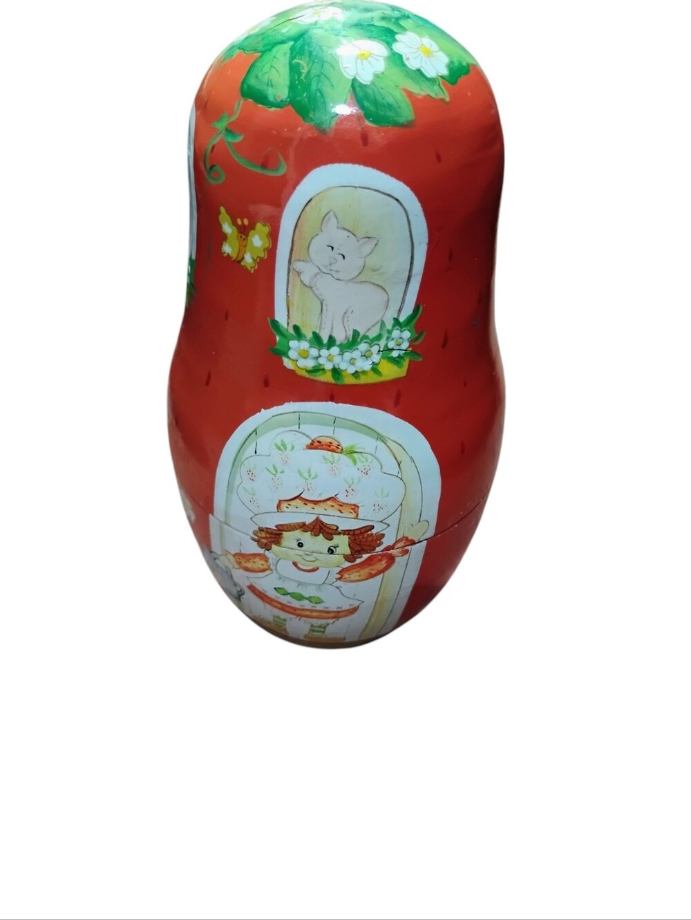 ❤️ Red Hand-Painted Nesting Doll
